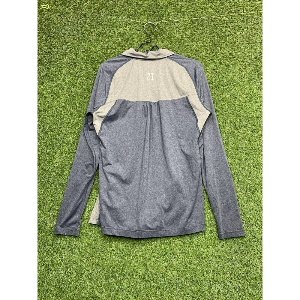 New England Patriots 1/4 Zip Mens Large Grey Pullover Windshirt Baseball Mizuno